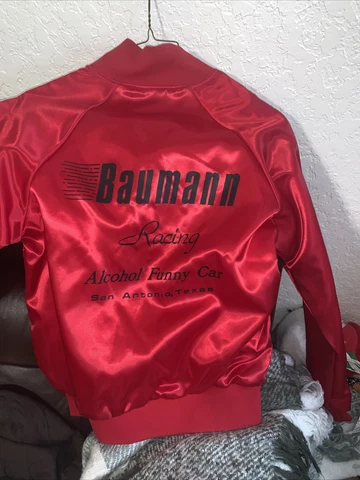 Baumann Racing   Funny Car Satin Jacket ALAMO DRAGWAY San Antonio Cover