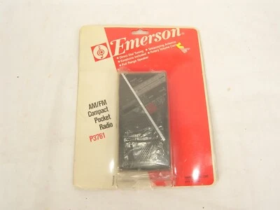 Radio de bolsillo compacta AM/FM Emerson de colección P3761 sin usar nuevo stock antiguo Foto 1 de 4
