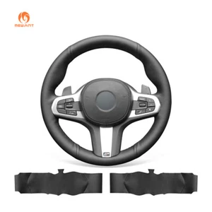 MEWANT Funda de volante de cuero sintético negro para BMW G20 G21 F40 F44 G22 G26 G30 G31 - Imagen 1 de 8