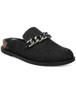 Sam Edelman Circus Jillian Clogs Mules Slip Ons Flats Chunky Chain Grey Womens 7 - Picture 1 of 8