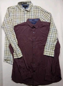 2 for 1! Long Sleeve Button Up Slim Fit Shirts Men's Large American Eagle Banana - Picture 1 of 10