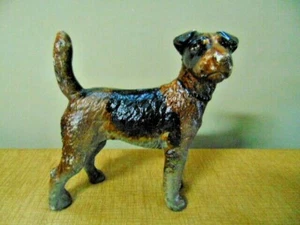 Wire Haired Fox Terrier Cast Iron Dog Still Doorstop Figure shabby - Picture 1 of 11
