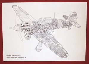 HAWKER HURRICANE WW2 Aircraft Cutaway Cross Section A3 Print Lyndon Jones 1980 - Picture 1 of 2