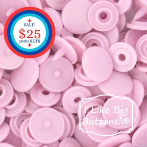 1000 Sets KAM Snaps: PASTEL PINK-Size 16/T3-Plastic Snap Buttons Sewing Crafts - Picture 1 of 12
