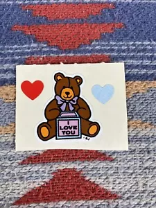 BJ Stickers 1980s I Love You Teddy Bear Sticker Valentine’s Day - Picture 1 of 2