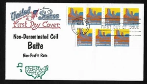 #2902 Butte Non-Profit Rate - Butte Cachet FDC Coil 4+3 - Picture 1 of 2