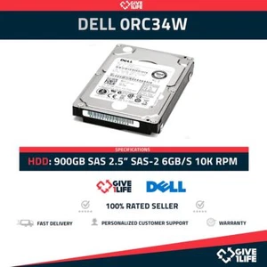 DELL 0RC34W HDD 2.5" 900GB SAS-2 6GB/s 10K RPM - Photo 1/6