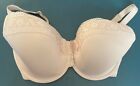 NEW M&S Marks and Spencer Nude Moulded Lace Trim Underwired Bra Size 30F 30G Cup