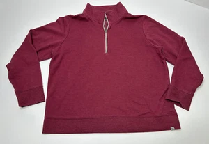 Eddie Bauer Pullover Sweatshirt Women's Large Q- Zip Lightweight Maroon - Picture 1 of 19