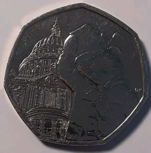United Kingdom 50 Pence, 50th Anv' - Paddington Bear / At St Paul's / 2019 AU. - Picture 1 of 3