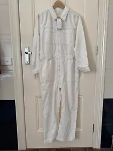 BNWT H&M Ladies Sz 16 BOILER SUIT White overalls/jumpsuit STUNNING! - FREE POST! - Picture 1 of 5