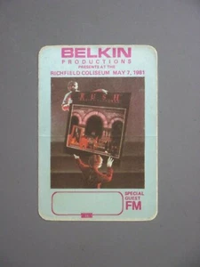 Rush backstage pass satin sticker Richfield Coliseum May 7th, 1991 Special Guest - Picture 1 of 1