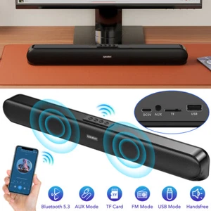 Bluetooth Computer Lautsprecher Soundbar HiFi Stereo USB AUX FM TF für PC Laptop - Bild 1 von 14
