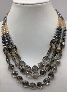 Chico’s Gorgeous Grey /Gold Necklace NEW - Picture 1 of 3