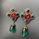 1 Pair Vintage Ethnic Style Rhinestone Earrings Drop Hook Ear studs Jewelry