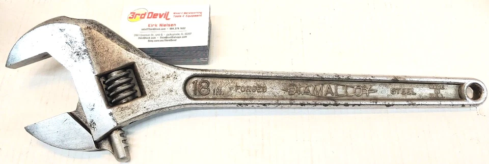 Diamalloy 18" Llave Ajustable Diamond Calk Horseshoe Co. Duluth, MN Forjada EE. UU. Foto 1 de 4