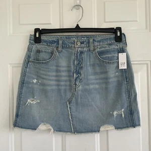 Gap Kids Plus Distressed Denim Mini Skirt Size 14 - Picture 1 of 9