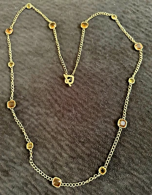 Collar Michael Kors Tono Dorado con Piedras de Cristal Chapagne 19" Largo Buen Estado Foto 1 de 4