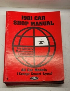 1981 FORD CAR SHOP SERVICE REPAIR MANUAL PRE DELIVERY MAINTENANCE LUBRICATION - Picture 1 of 4