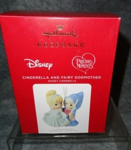 HALLMARK 2021 KEEPSAKE DISNEY PRECIOUS MOMENTS CINDERELLA & FAIRY GODMOTHER NIB - Picture 1 of 11
