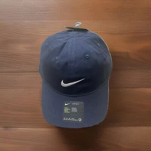 Nike Swoosh Baseball Hat Cap Boys or Girls Navy Blue Adjustable Anthracite - Picture 1 of 7