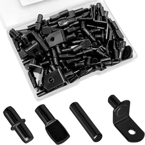 104 Stück Regalstifte Heringe Kit, 4 Stile Stützheringe, Bücherregal schwarz - Bild 1 von 7