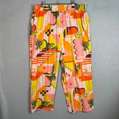 Pantalones de algodón con estampado abstracto multicolor talla XL Haute Hippie para mujer Foto 1 de 4