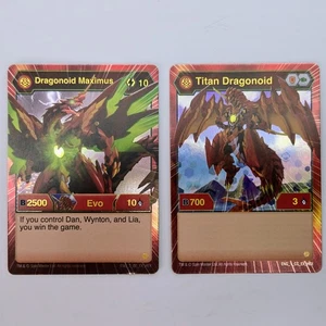 Bakugan Dragonoid Maximus Titan Dragonoid Set di 2 Carte Foil Esagonali - Foto 1 di 2