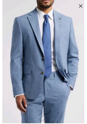 Traje de lana elástica JACK VICTOR Esprit, azul claro, talla 42 S corto - nuevo sin etiquetas Foto 1 de 4