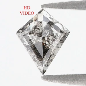 Diamante natural suelto con forma de cometa 0,53 quilates 8,15 mm sal y pimienta diamante L3392 - Imagen 1 de 8