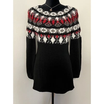 Suéter túnica acampanada estilo nórdico tejido para mujer de gran tamaño XS Cabincore vacaciones suave Foto 1 de 4