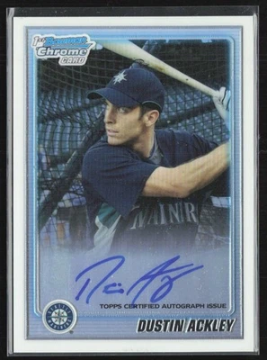 Dustin Ackley 2010 Bowman cromo refractor automático/500 A #BCP89 Seattle Mariners Foto 1 de 2