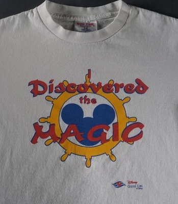 Vintage Disney Cruise Line Shirt Youth Medium White Discovered the Magic Tee 90s - Image 1 of 4