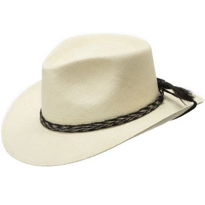 Ultrafino Rio Grande Outback Panama Straw Safari Fedora Hat with Adjustable - Image 1 of 4