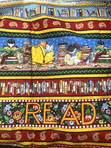 2004 Mary Engelbreit Cranston READ Book Reading Themed Cotton Fabric 1Y #21 - Picture 1 of 8