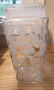 Rare Disney Etched Glass Mickey Mouse Ears Canister Cookie Jar 11" Canada No Lid - Picture 1 of 6