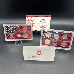 2002 U.S. Mint Silver Proof Set Complete As Issued w/ Box & COA-10-Coin Set - Picture 1 of 6