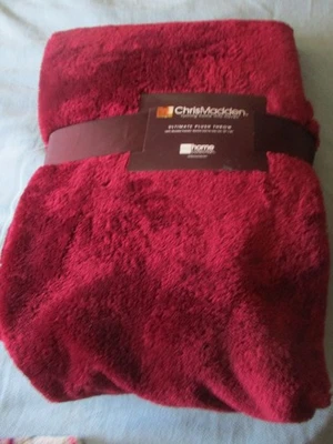 NEW Chris Madden JCP Home 50” x 60” Maroon Red Throw Blanket - Image 1 of 4