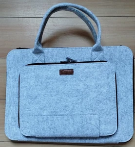 Ropch 15,6 Zoll Filz Laptoptasche, tragbare Hülle 15,6", grau + schwarz - Bild 1 von 6