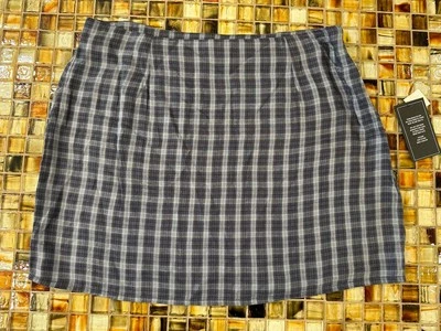 Volcom Women’s Lightweight Blue Plaid Mini Skirt~Medium ~NWT~$45 - Image 1 of 4