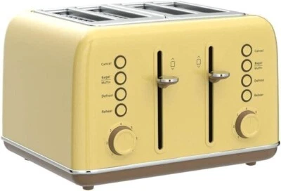 Tostadora DT640 para 4 rebanadas, ranuras extra anchas, acero inoxidable retro. Foto 1 de 4