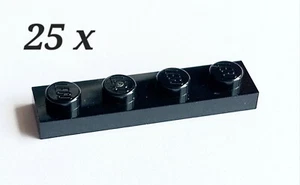 LEGO 25x Placa Negra 3710 Black 1 x 4 Plate City Castle Star Wars 1x4 NEW - Imagen 1 de 1