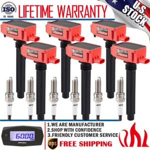 6 Pack Ignition Coil & Iridium Spark Plug For Chrysler Dodge Jeep Ram 3.6L UF807 - Picture 1 of 15