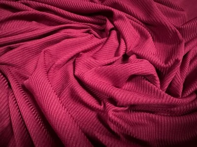 THE FABRIC MERCHANT Bodycon in jersey di spandex elasticizzato a costine, al metro - tinta unita - loganberry