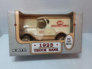 Ertl IGA Hometown Proud 1923 Diecast Metal Truck Bank 1/25 1991 New Made In USA - Picture 1 of 5