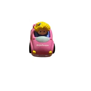 2009 Little People Pink Car Fisher Price Blonde Girl Convertible - Picture 1 of 5