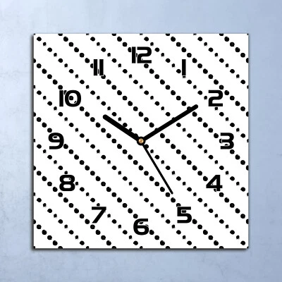 Horloge Murale En Verre moderne Points simples géométriques 30x30 - Photo 1/4