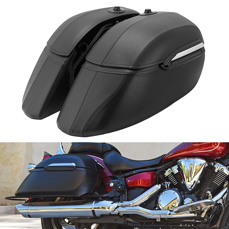 Motorcycle Hard Bags Saddlebags & Heavy Duty Mounting Kit For Yamaha Kawasaki - Image 1 of 4