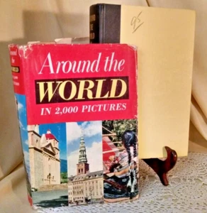 AROUND THE WORLD IN 2,000 PICTURES RUNYON BERGANE MAPS DOUBLEDAY REV 1959 HC/DJ. - Picture 1 of 20