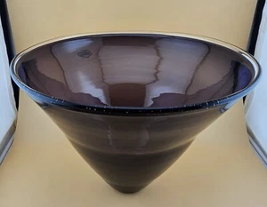 Vtg Rare Blenko Millennium Amethyst/Plum Tapered Glass Vase Centerpiece Bowl - Picture 1 of 12